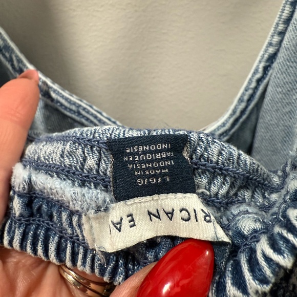 American eagle corset Denim Blue Women's mini Dress L new with tags - Picture 5 of 5